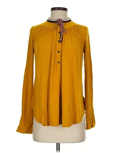 Pre-owned Akemi + Kin Long Sleeve Blouse In Yellow
