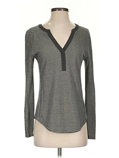 Pre-owned Akemi + Kin Long Sleeve Henley Shirt In Gray