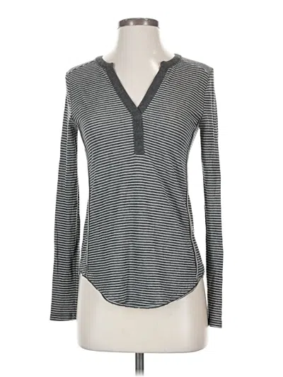 Pre-owned Akemi + Kin Long Sleeve Henley Shirt In Gray