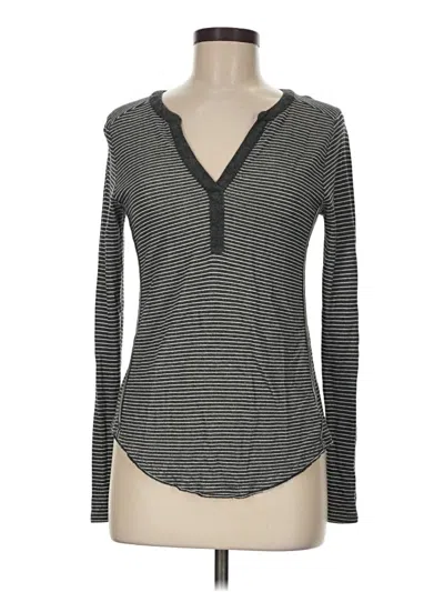 Pre-owned Akemi + Kin Long Sleeve Henley Shirt In Gray