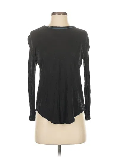 Pre-owned Akemi + Kin Long Sleeve Top Black Keyhole Neckline Tops