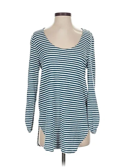 Pre-owned Akemi + Kin Long Sleeve Top Blue Sweetheart Neckline Tops