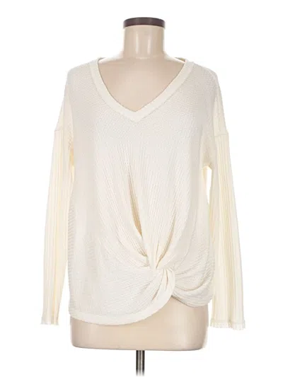 Pre-owned Akemi + Kin Pullover Sweater In White