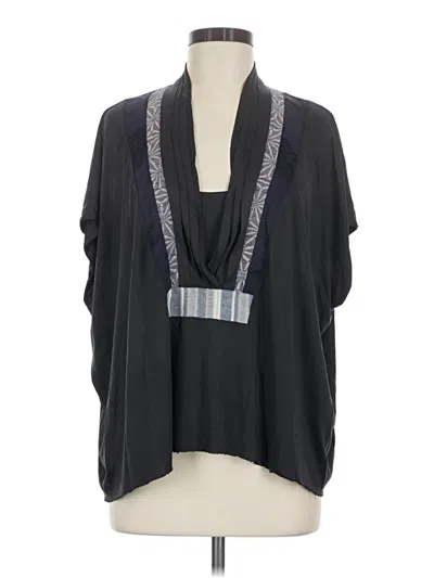 Pre-owned Akemi + Kin Short Sleeve Blouse In Black