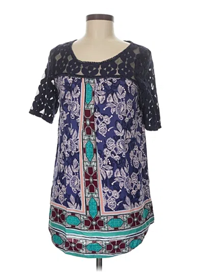 Pre-owned Akemi + Kin Short Sleeve Blouse In Blue