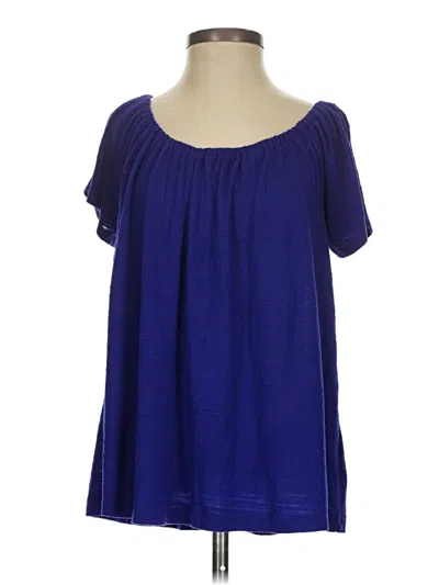 Pre-owned Akemi + Kin Short Sleeve Blouse In Blue