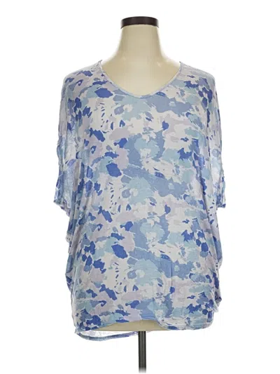 Pre-owned Akemi + Kin Short Sleeve Blouse In Blue