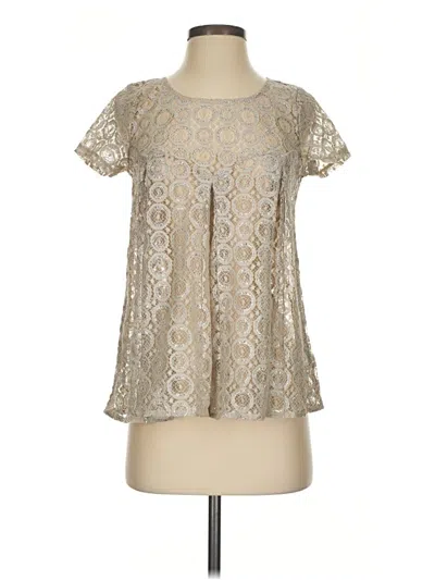Pre-owned Akemi + Kin Short Sleeve Blouse In Gray