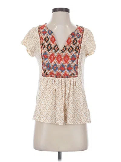 Pre-owned Akemi + Kin Short Sleeve Blouse In Ivory
