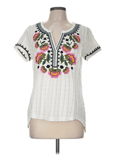 Pre-owned Akemi + Kin Short Sleeve Blouse In Ivory
