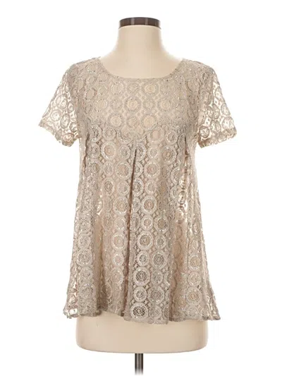 Pre-owned Akemi + Kin Short Sleeve Blouse In Silver
