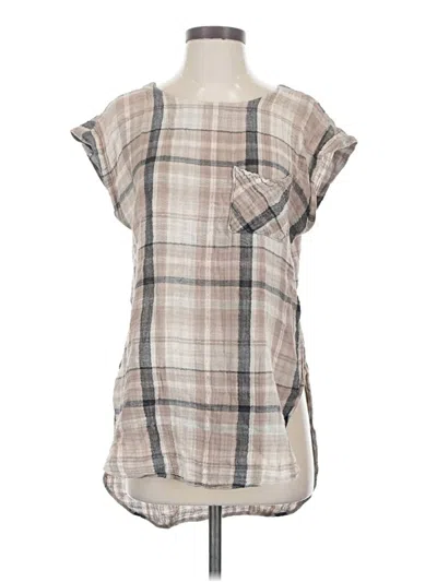 Pre-owned Akemi + Kin Short Sleeve Blouse In Tan
