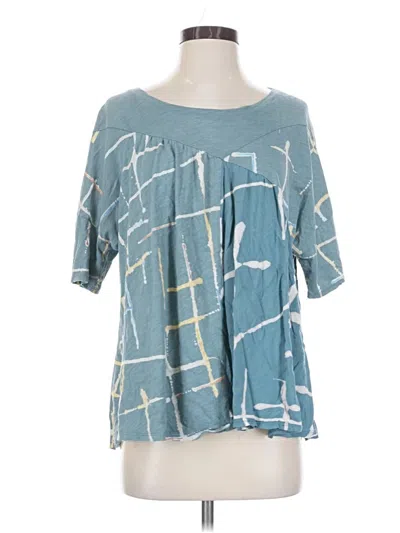 Pre-owned Akemi + Kin Short Sleeve Blouse In Teal