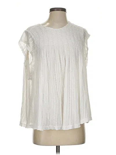 Pre-owned Akemi + Kin Short Sleeve Blouse In White