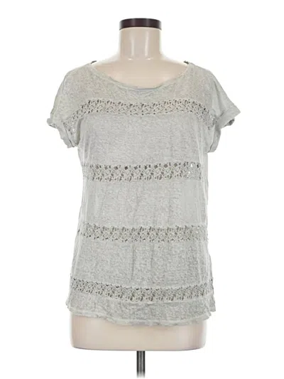 Pre-owned Akemi + Kin Short Sleeve Top Gray Scoop Neck Tops