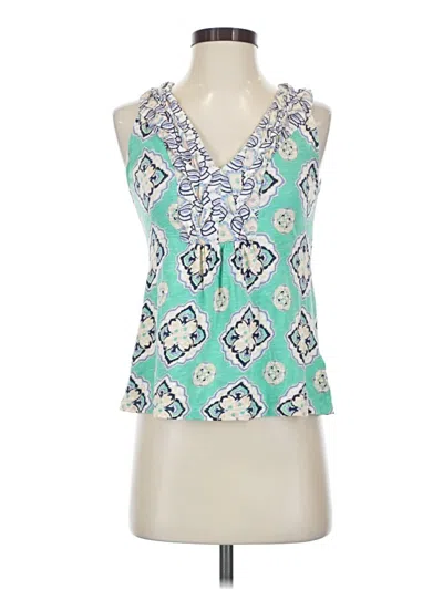 Pre-owned Akemi + Kin Tank Top Teal Halter Neckline Tops