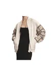 Akep Bomber Cream Woman  With Knitted Sleeves