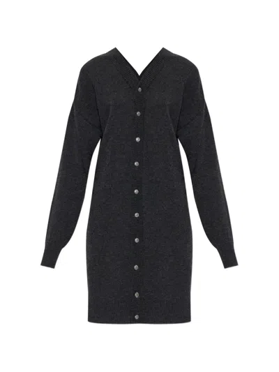 Akep Button-up V-neck Cardigan In Black