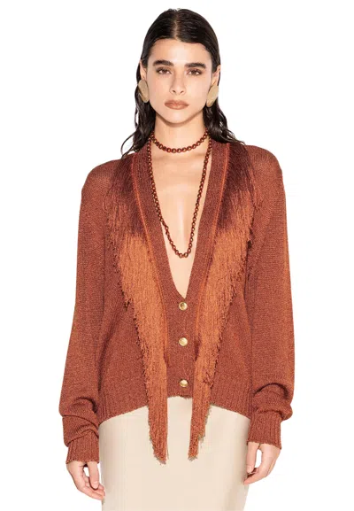Akep Cardigan Woman  Frange In Orange