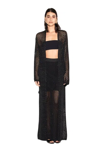 Akep Cardigan Woman  Point Net Luxury In Black