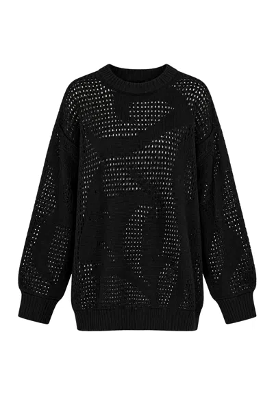 Akep Crew Pullover  In Cotton And Cashmere In Black