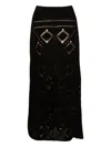 Akep Crochet-pattern Midi Skirt In Black