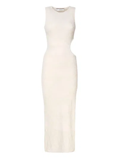 Akep Cut-out Midi Day Dress In Neutral