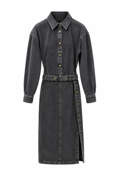 Akep Dress Mini Denim Gigi  In Gray