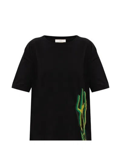 Akep Embroidered-detail Cotton T-shirt In Black