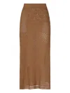 Akep Geometric-pattern Knitted Skirt In Brown