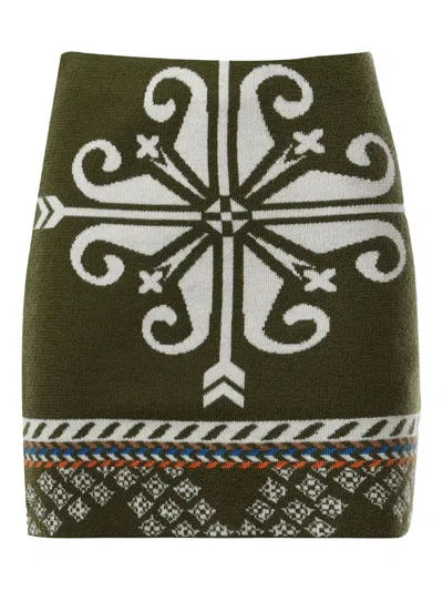 Akep Geometric-print Knit Skirt