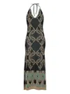 Akep Halterneck Abstract-patterned Dress In Multi