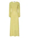 Akep Lace-insert Long-sleeve Dress In Yellow