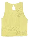 Akep Lace-stitch Knitted Top In Green