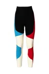 Akep Leggings Neri Con Intarsio Multicolor In Multicolore