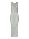 Akep Long Dress In Metallic Lurex In Blue