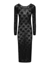 Akep Long Knitted Dress In Black