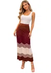 Akep Zigzag-pattern Knitted Maxi Skirt In Red