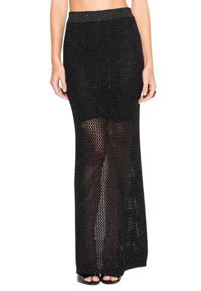 Akep Long Skirt Woman  With Spade In Black
