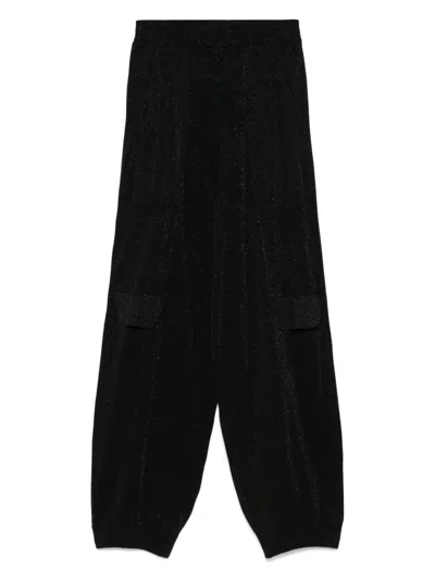 Akep Lurex-detail Track Pants In Black