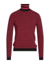 Akep Man Turtleneck Black Size L Viscose, Wool, Nylon, Elastane In Red