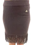 Akep Miniskirt Woman  Frange In Brown