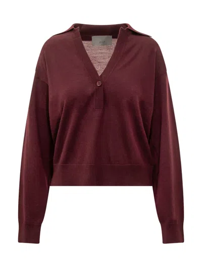 Akep Nina Logo Polo Shirt In Wine