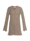 Akep Openwork Mini Dress In Brown