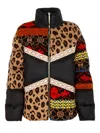 Akep Patchwork Leopard Print Jacket In Black