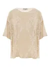 Akep Patterned Knitted T-shirt In Neutral