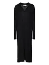 Akep Pleated Polo-collar Maxi Dress In Black