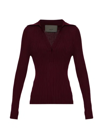 Akep Ribbed-knit Wool Sweater In Burgundy