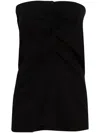 Akep Ruched Tube Top In Black