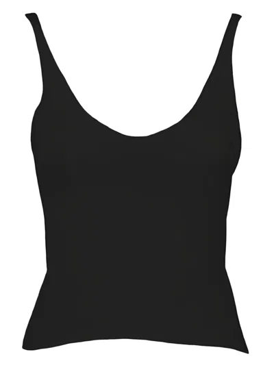 Akep Scoop-neck Fitted Top In Black